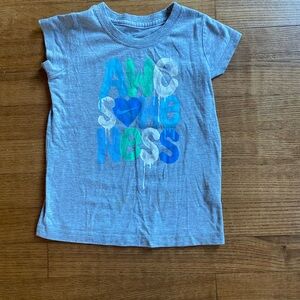 Nike Girls 4T Gray and Blue Graphic Tee